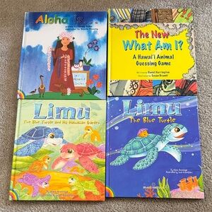 Set of 4 Colorful Children's Books Featuring Sea Turtles & Hawaiian Themes